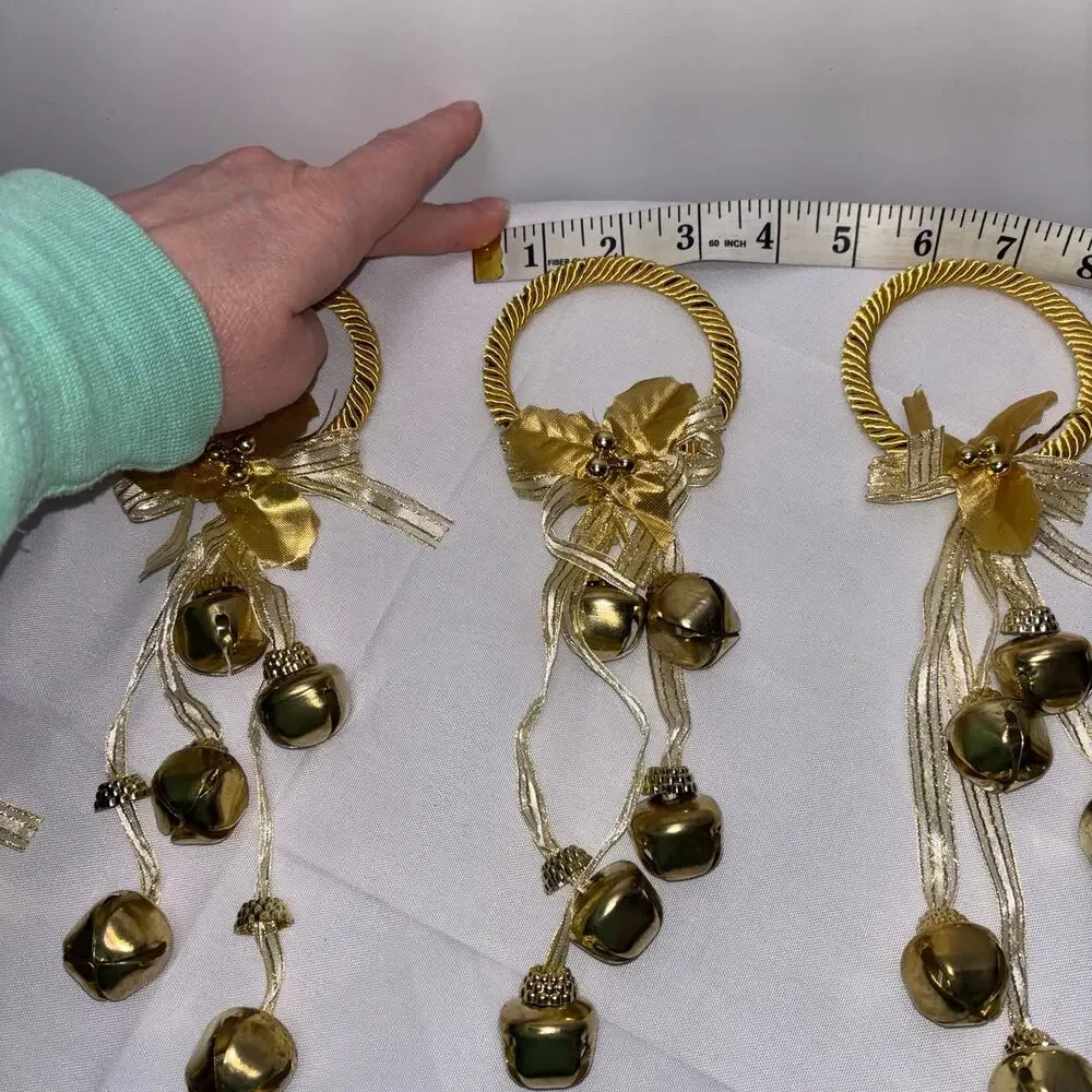 Door Knob Christmas Decoration with Bells Lot of 6